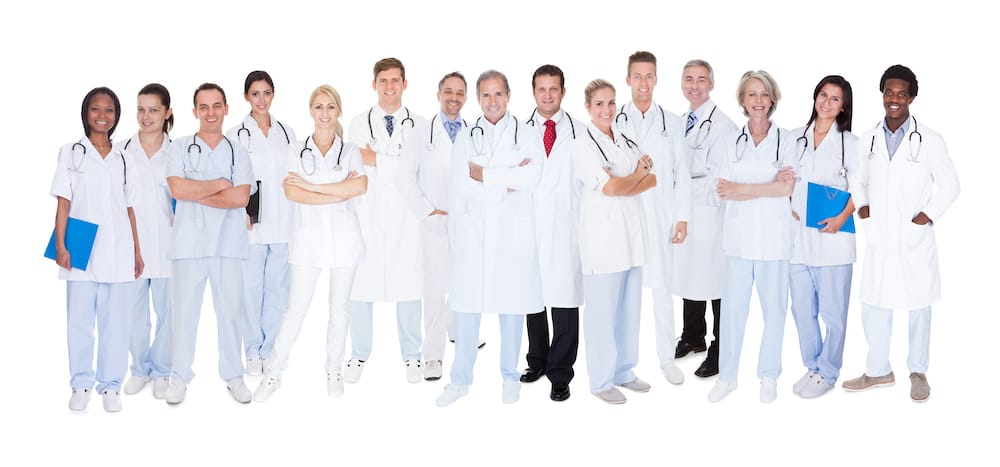 Group of Doctors standing in a line